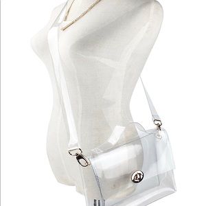 Clear purse bag gameday handheld or crossover gold